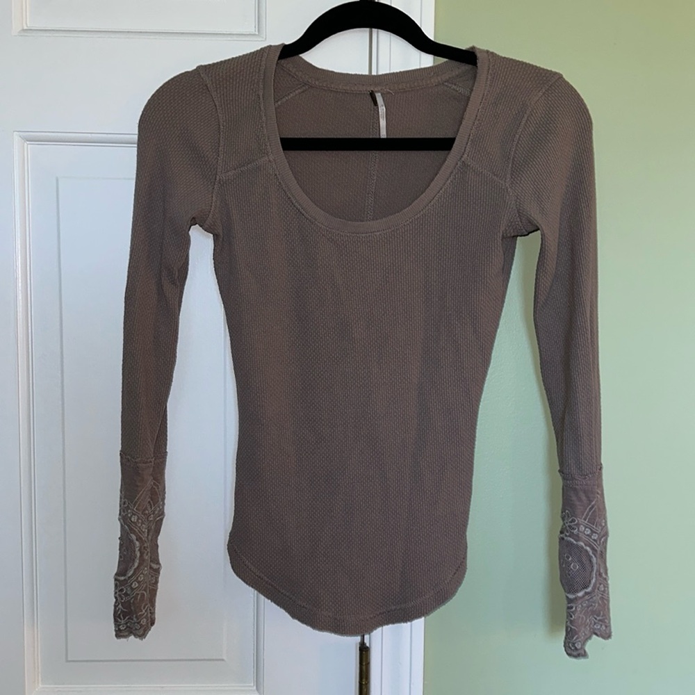 Free People Waffle Shirt